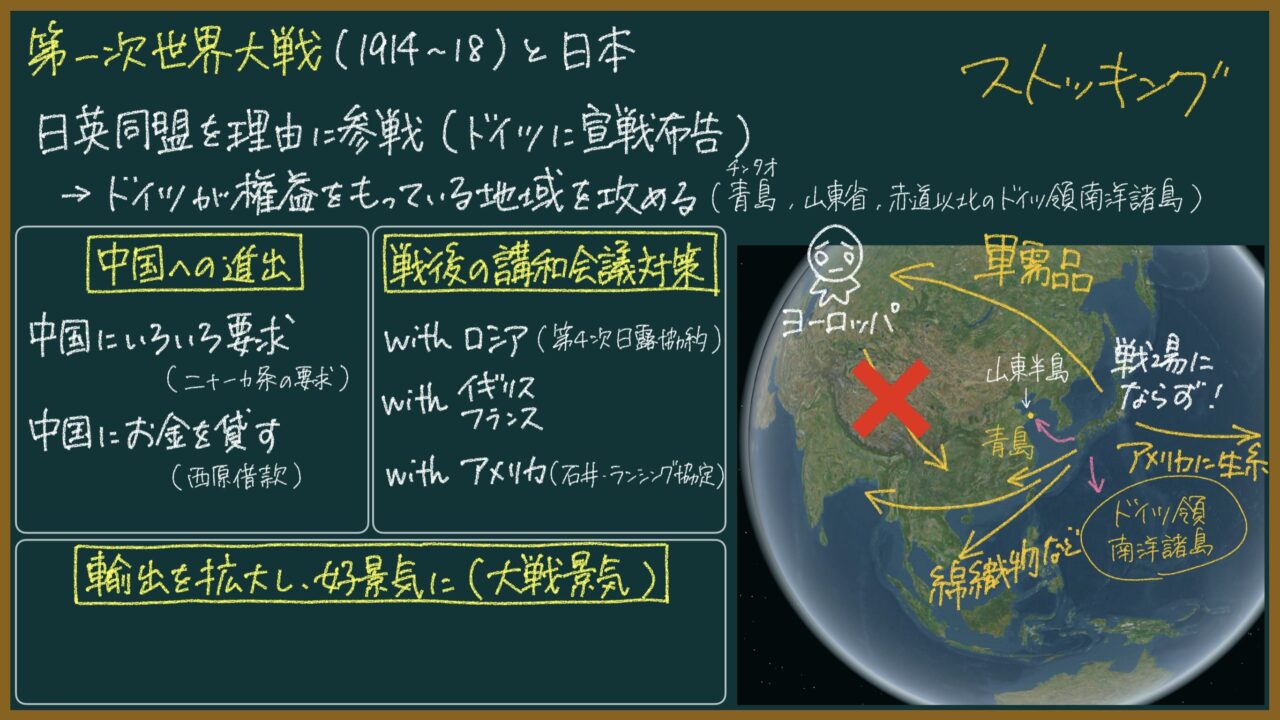 第一次世界大戦中の日本の行動と影響を簡単に日本の歴史モチオカの社会科マガジン